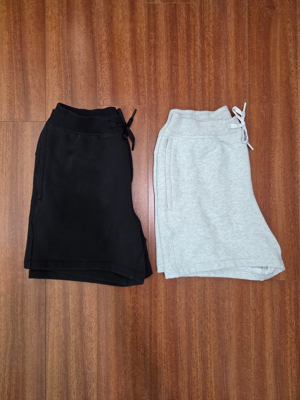 Lululemon 2 Piece Fleece Shorts Bundle Black Light Grey XS